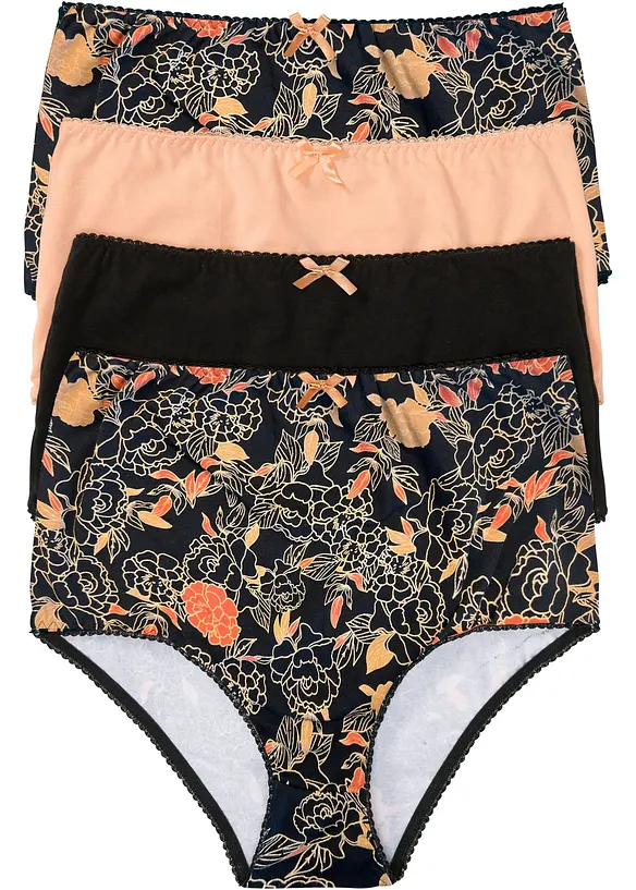 Highwaist Slip  (4er Pack) in schwarz von vorne - bonprix