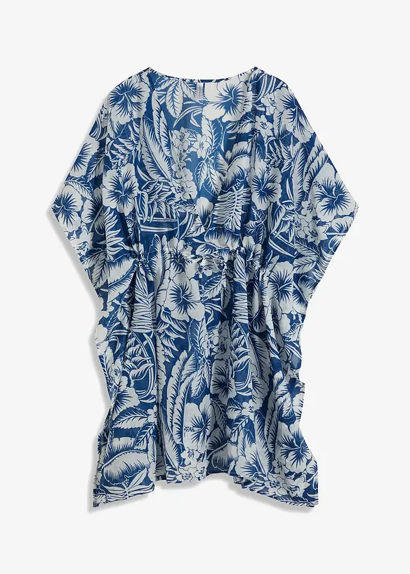Transparente Strandtunika in blau von vorne - bonprix