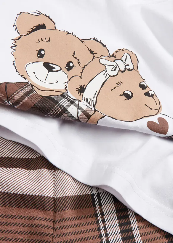 Pyjama aus reiner Baumwolle (2-tlg. Set) in weiß - bonprix