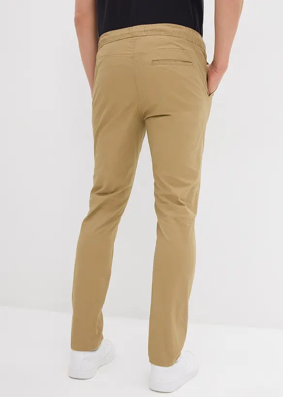 Regular Fit Stretch-Schlupfhose, Straight in braun von hinten - bonprix