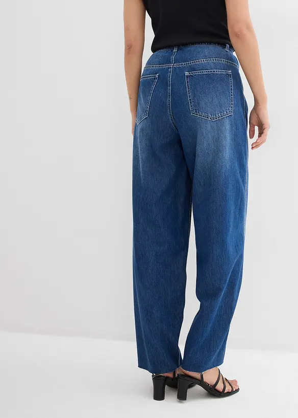 Balloon-Jeans, High Waist, Super Soft in blau von hinten - bonprix