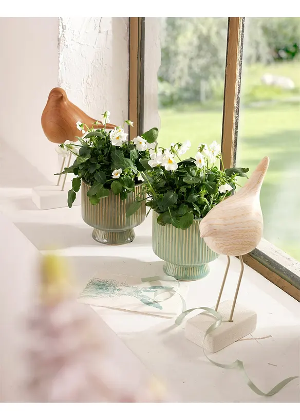 Deko-Figur Vögel (2er Pack) in beige (Ambiente) - bonprix
