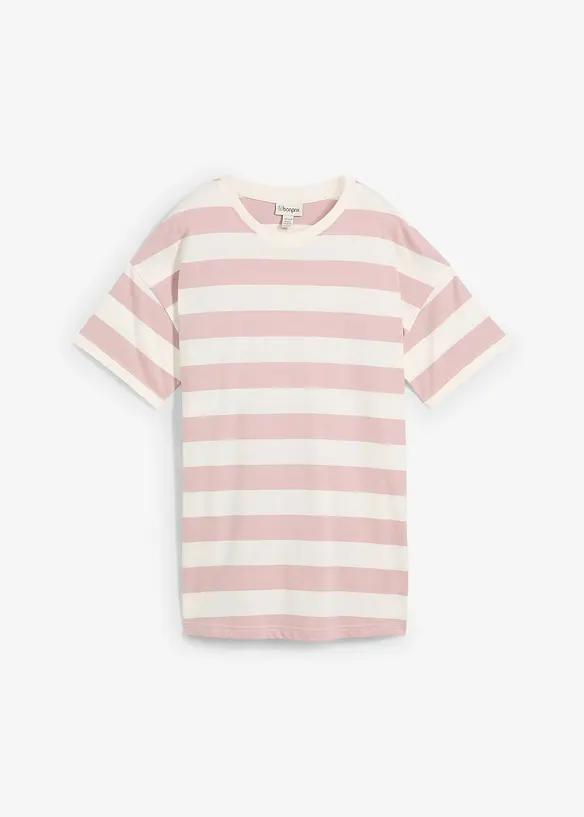 Oversize-Shirt aus reiner Bio-Baumwolle in lila von vorne - bonprix