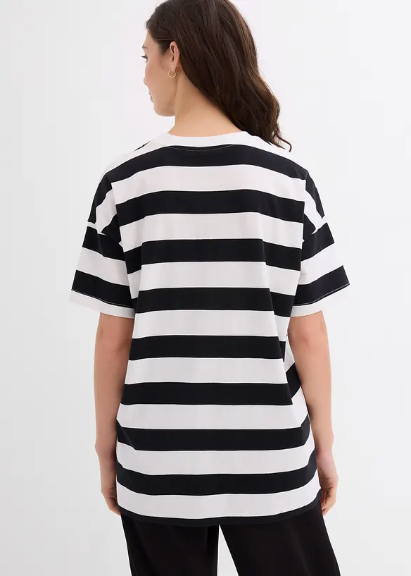 Oversize-Shirt aus reiner Bio-Baumwolle in schwarz von hinten (im Anschnitt) - bonprix