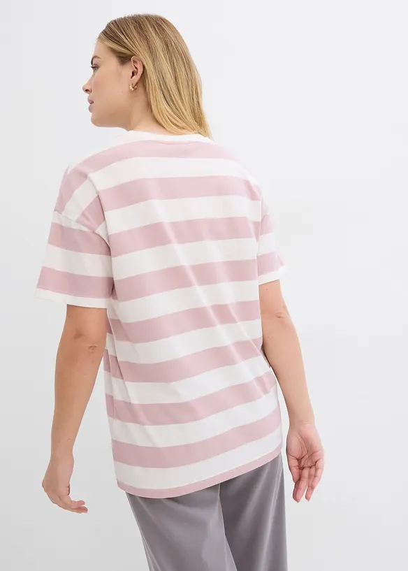 Oversize-Shirt aus reiner Bio-Baumwolle in lila von hinten (im Anschnitt) - bonprix