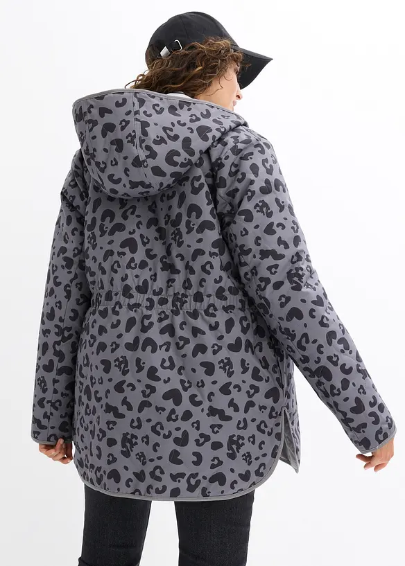 4-in-1 Wende-Umstandsjacke mit Tragefunktion in grau von hinten (im Anschnitt) - bonprix