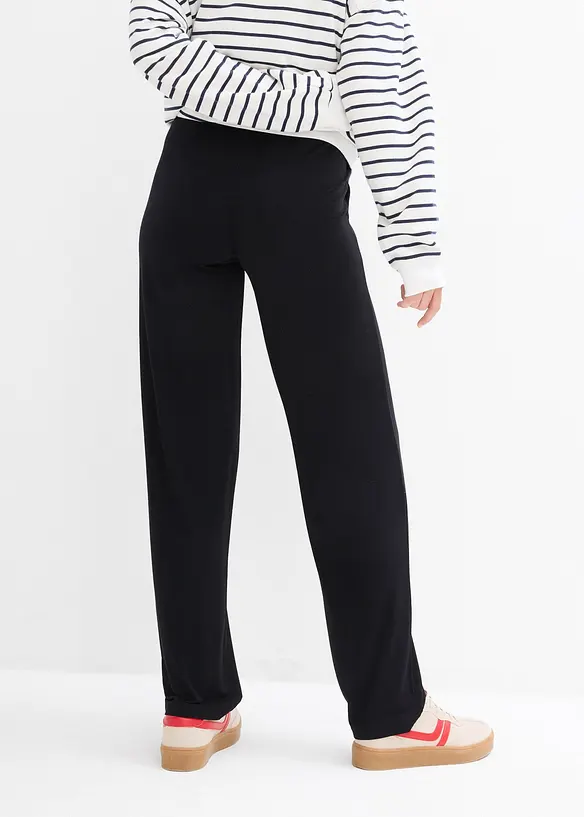 Umstandshose aus Jersey mit gesmoktem Bund, gerades Bein in schwarz von hinten - bonprix