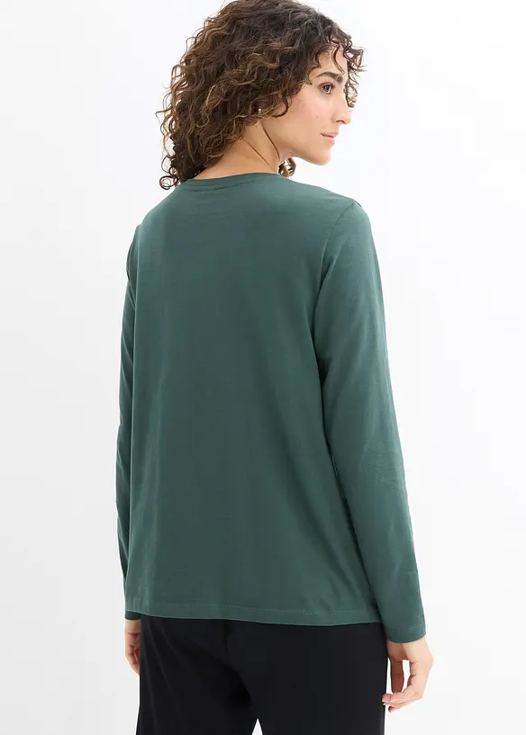 Umstands- und Stillshirts aus Bio-Baumwolle (2er Pack) in grün von hinten (im Anschnitt) - bonprix