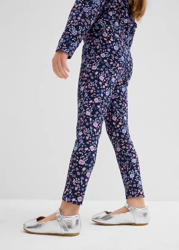 Leggings aus elastischem Baumwoll-Mix  (3er Pack) in lila von hinten - bonprix