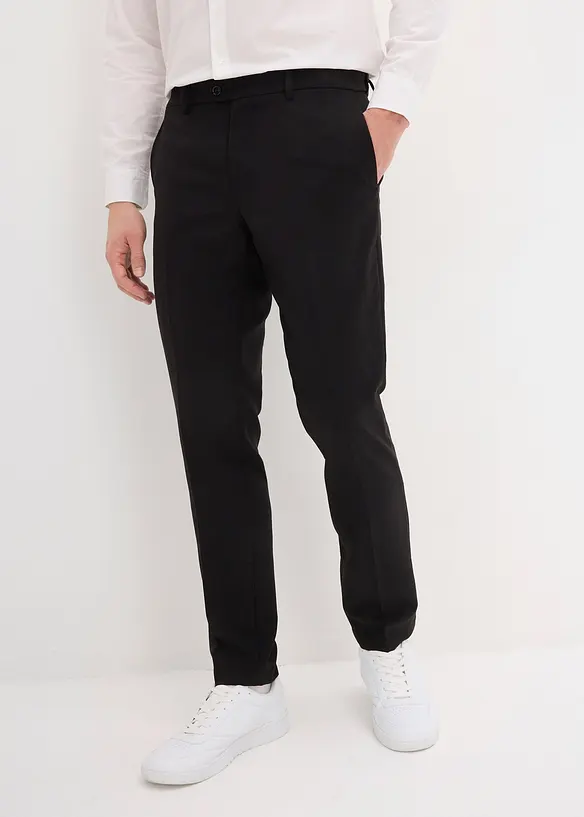 Anzughose in Slim Fit in schwarz von vorne - bonprix