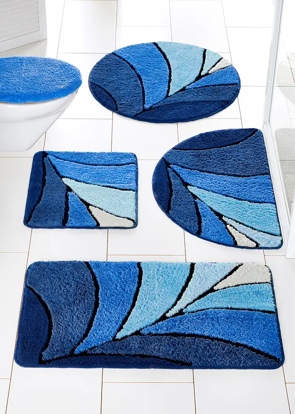 Badematte mit hohem Flor in blau - bonprix