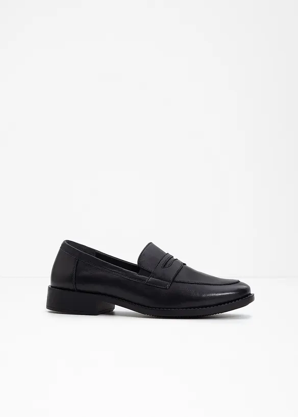 Loafer aus Leder in schwarz - bonprix