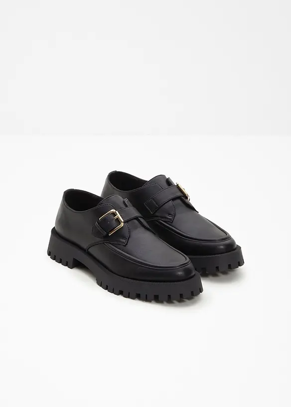 Chunky Loafer mit Schnalle in schwarz - bonprix