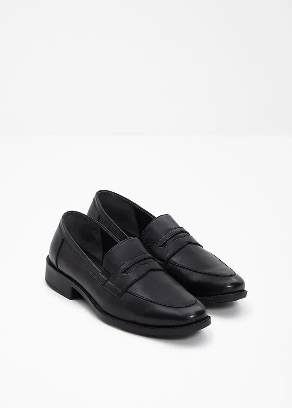 Loafer aus Leder in schwarz - bonprix