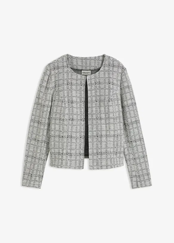 Strickjacke aus Baumwoll-Mix in schwarz von vorne - bonprix