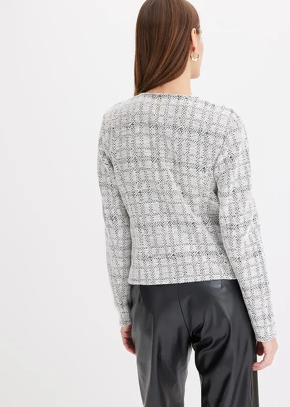 Strickjacke aus Baumwoll-Mix in schwarz von hinten (im Anschnitt) - bonprix