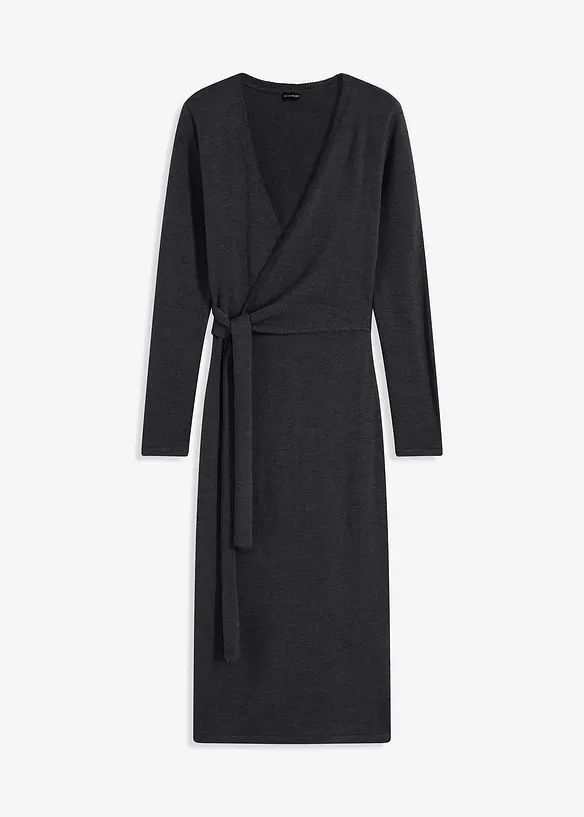 Midi-Strickkleid in grau von vorne - bonprix Midi-Strickkleid in grau von vorne - bonprix