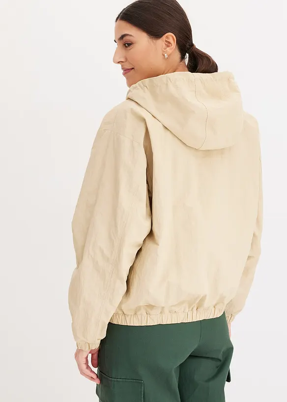 Oversize Blouson in beige von hinten (im Anschnitt) - bonprix