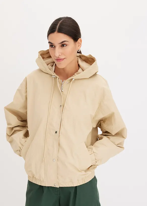 Oversize Blouson in beige von vorne (im Anschnitt) - bonprix