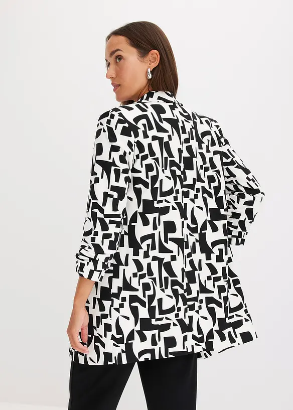 bedruckter Longblazer in weiß von hinten (im Anschnitt) - bonprix
