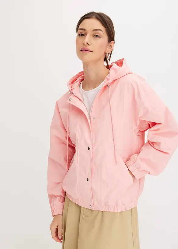 Oversize Blouson in rosa von vorne (im Anschnitt) - bonprix
