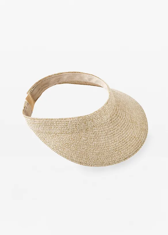 Visor aus Papierfaser in beige von vorne - bonprix