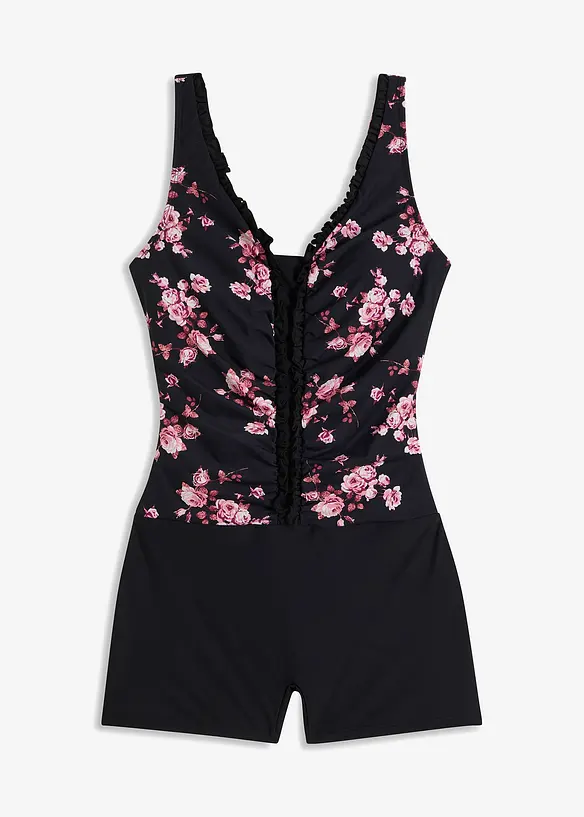 Light Shape-Badeanzug mit Bein in schwarz von vorne - bonprix