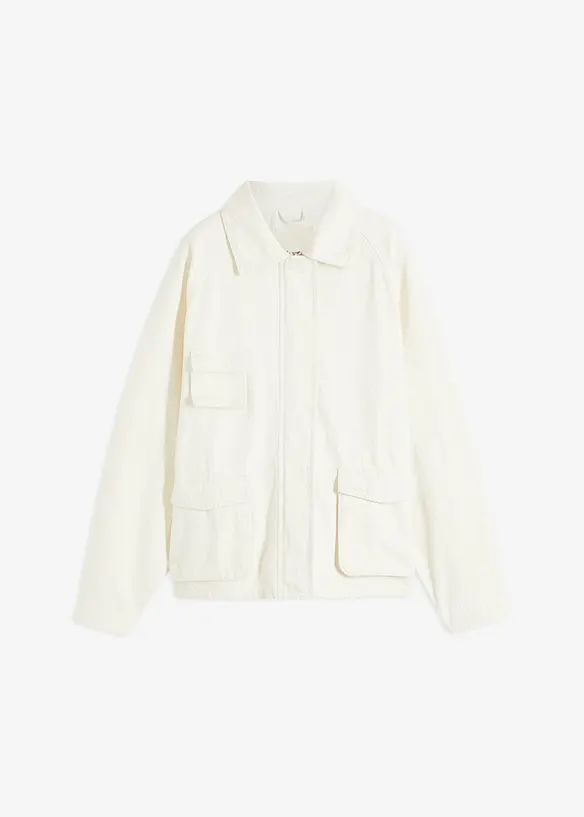 Oversize Jacke in beige von vorne - bonprix