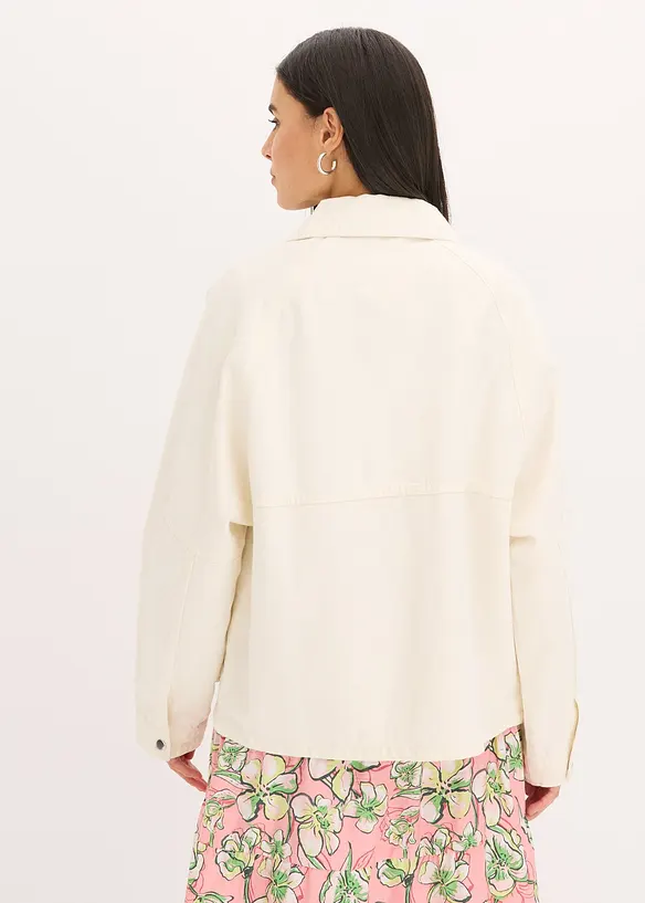 Oversize Jacke in beige von hinten (im Anschnitt) - bonprix
