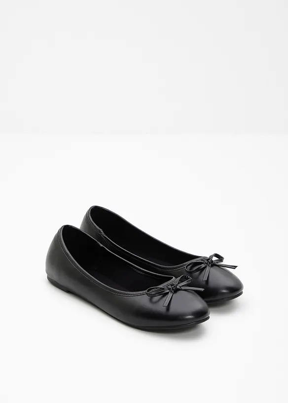Ballerinas mit Schleife in schwarz - bonprix