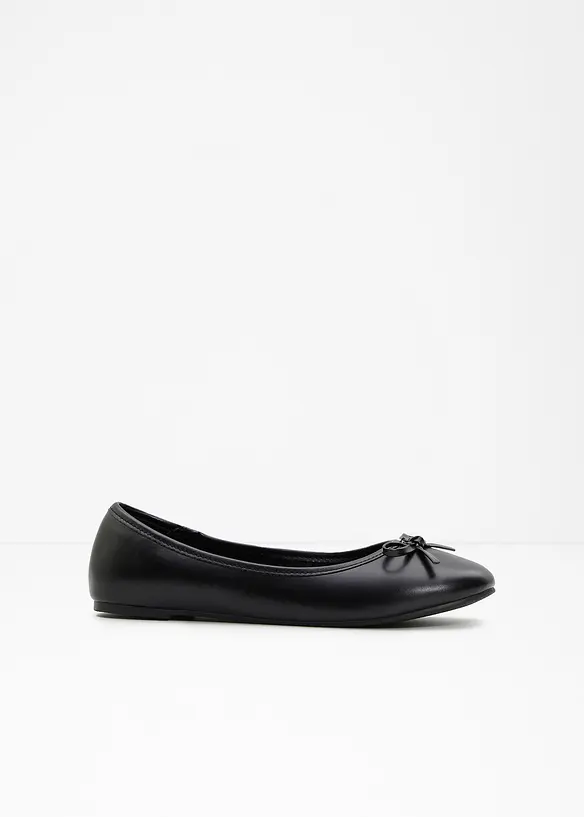 Ballerinas mit Schleife in schwarz - bonprix