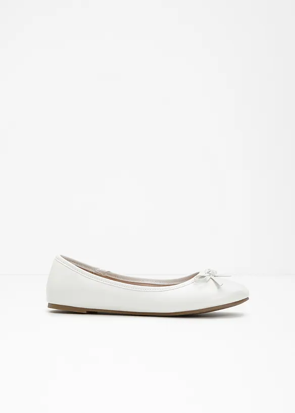 Ballerinas mit Schleife in weiß - bonprix
