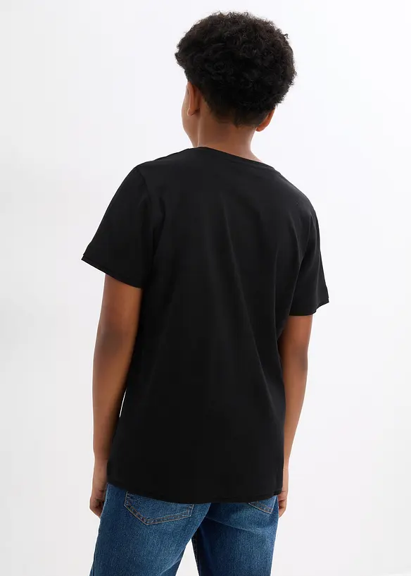 T-Shirt aus reiner Bio-Baumwolle (2er Pack) in blau von hinten (im Anschnitt) - bonprix