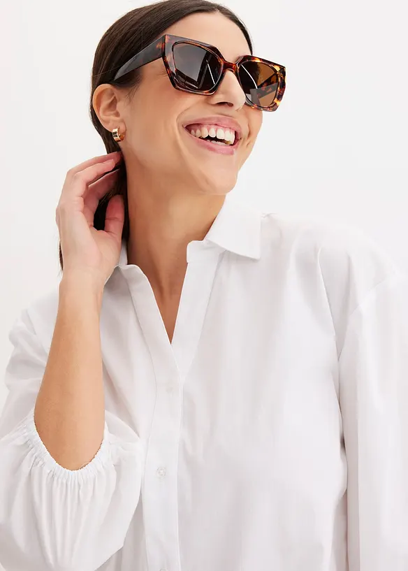 Eckige Sonnenbrille in Schildpattoptik in braun von vorne (im Anschnitt) - bonprix