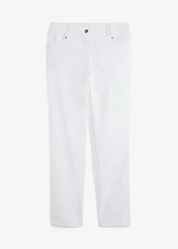 Bengalin-Hose mit Bequembund aus Viskose-Mix in weiß von vorne - bonprix