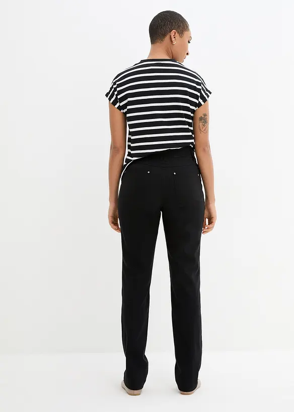 Bengalin-Hose mit Bequembund aus Viskose-Mix in schwarz von hinten - bonprix