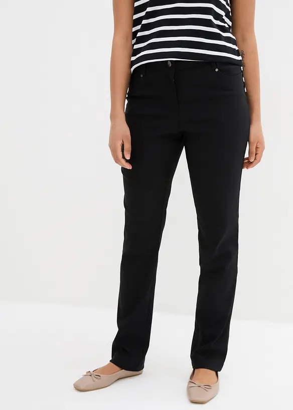 Bengalin-Hose mit Bequembund aus Viskose-Mix in schwarz von vorne - bonprix