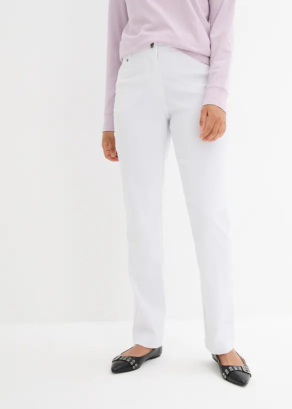 Bengalin-Hose mit Bequembund aus Viskose-Mix in weiß von vorne - bonprix