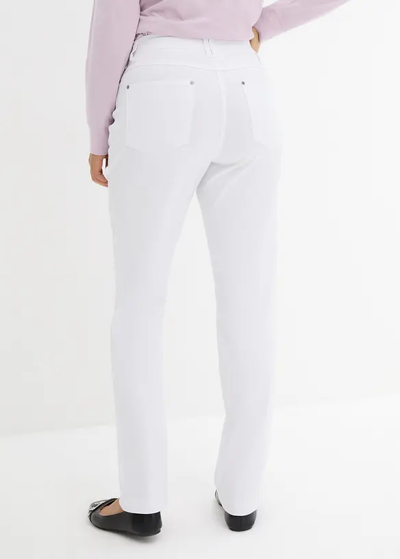 Bengalin-Hose mit Bequembund aus Viskose-Mix in weiß von hinten - bonprix