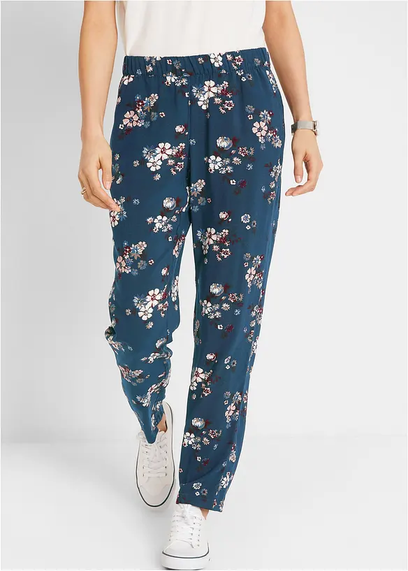 Schlupfhose aus softer Viskose in blau von vorne - bonprix Schlupfhose aus softer Viskose in blau von vorne - bonprix