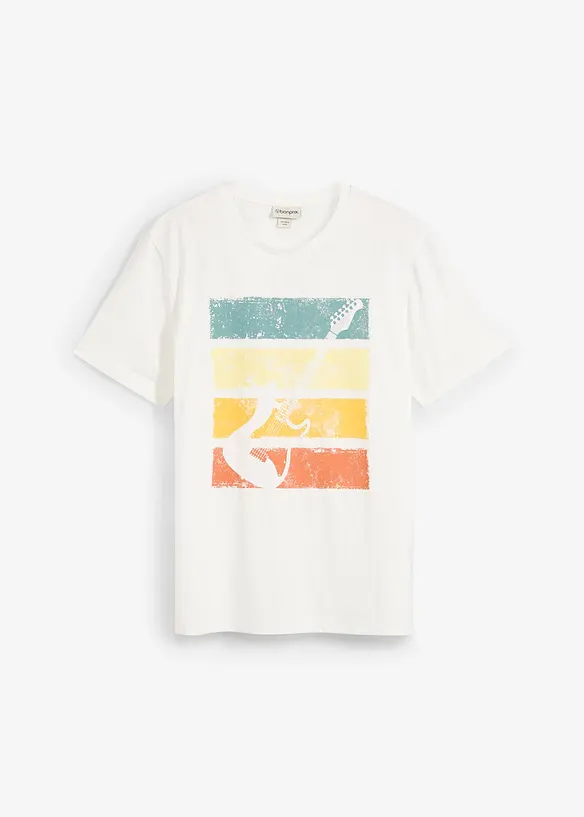 T-Shirt aus reiner Bio-Baumwolle in weiß von vorne - bonprix