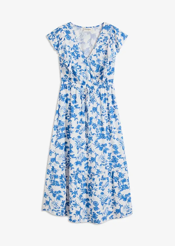 Midikleid aus fließender Viskose in weiß von vorne - bonprix Midikleid aus fließender Viskose in weiß von vorne - bonprix