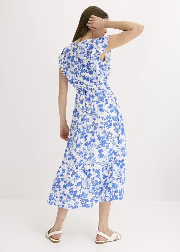 Midikleid aus fließender Viskose in weiß von hinten (Totalaufnahme) - bonprix Midikleid aus fließender Viskose in weiß von hinten (Totalaufnahme) - bonprix