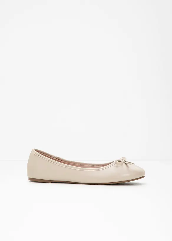 Ballerinas mit Schleife in beige - bonprix