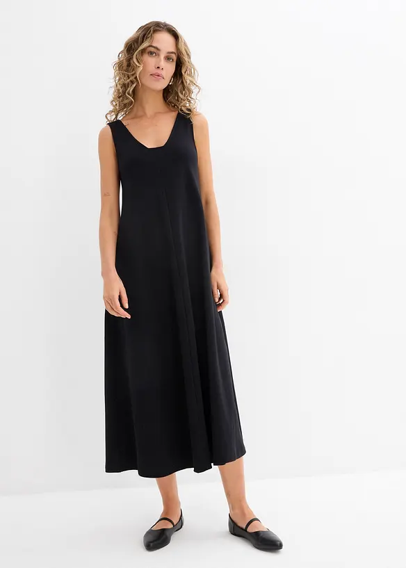 Jerseykleid aus reiner Bio-Baumwolle in schwarz von vorne (Totalaufnahme) - bonprix Jerseykleid aus reiner Bio-Baumwolle in schwarz von vorne (Totalaufnahme) - bonprix