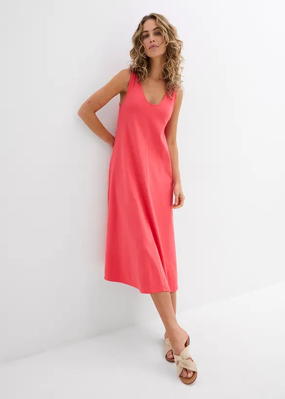 Jerseykleid aus reiner Bio-Baumwolle in pink von vorne (Totalaufnahme) - bonprix Jerseykleid aus reiner Bio-Baumwolle in pink von vorne (Totalaufnahme) - bonprix