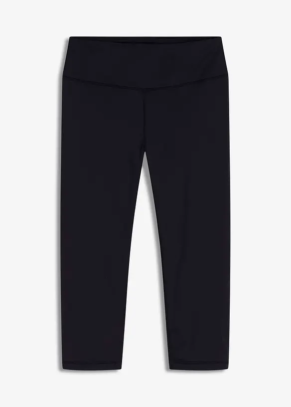 Ultraleichte Sport-Caprileggings, schnelltrocknend in schwarz von vorne - bonprix