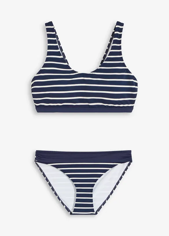 Bustier Bikini (2-tlg.Set) in blau von vorne - bonprix