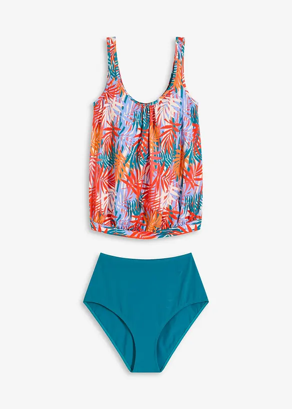 Oversize Tankini (2-tlg.Set) in petrol von vorne - bonprix