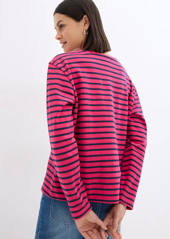 Sweatshirt aus Strukturmaterial in pink von hinten (im Anschnitt) - bonprix Sweatshirt aus Strukturmaterial in pink von hinten (im Anschnitt) - bonprix